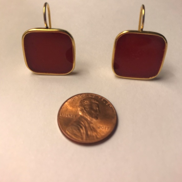 Gold & enamel earrings | Vintage gold - Picture 6 of 6